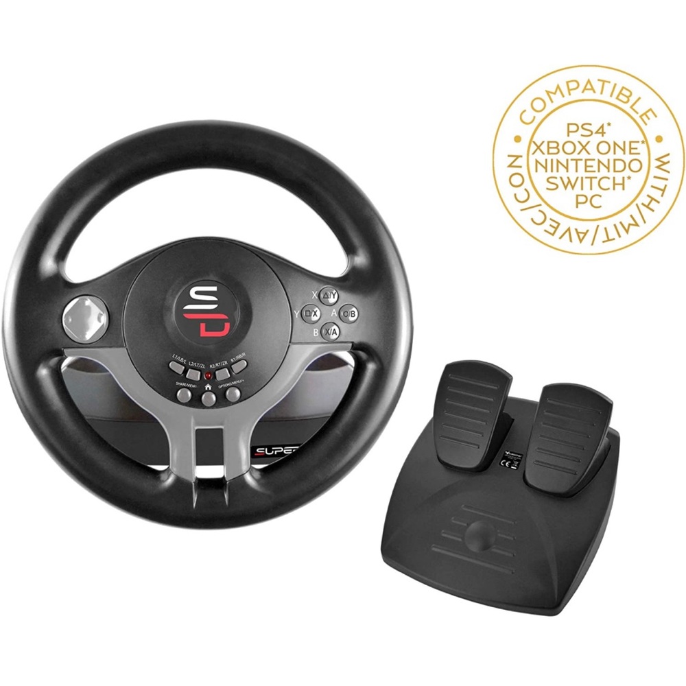 This is a Steering wheel WITH pedals for Xbox, ps4, PC, and switch